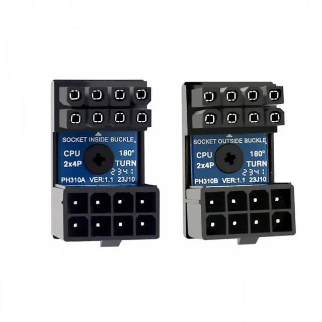 Main image of 2pcs/lot ATX 8P EPS Male to Female 360 Degree Up Down Angled Power Header Adapter for CPU 12V