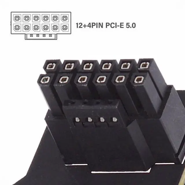 Alt view image 7 of 7 - 12VHPWR ATX3.0 PCI-E 5.0 Power Modular Male to Female Adapter Extension Down Angled 90 Degree for 3080 3090TI PSU 16Pin 12+4P Graphics Card