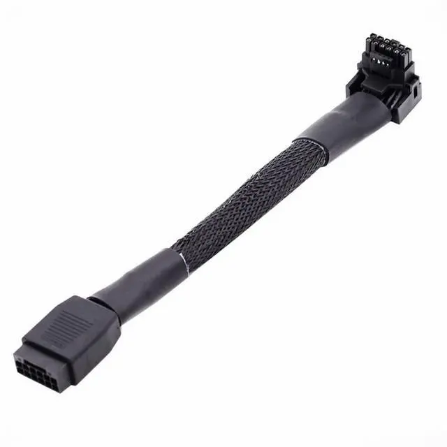 Alt view image 3 of 7 - 12VHPWR ATX3.0 PCI-E 5.0 Power Modular Cable Male to Female Down Angled 90 Degree Extension for 3080 3090TI PSU 16Pin 12+4P Graphics Card