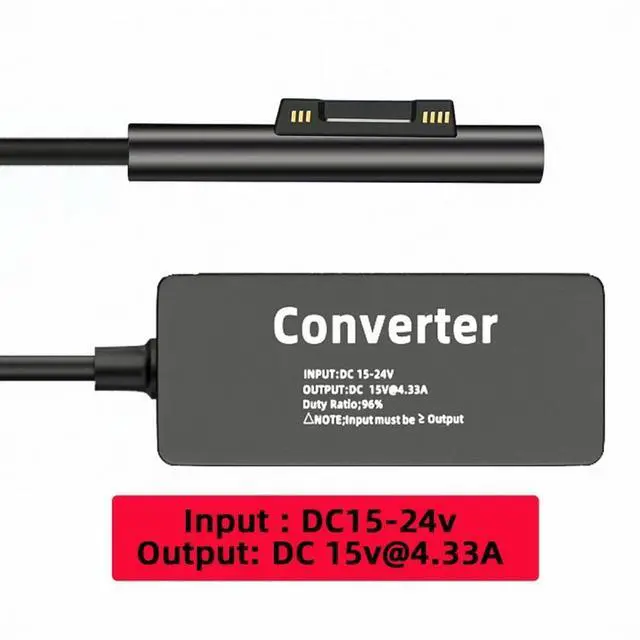 Alt view image 5 of 7 - DC 7.9x5.4mm Jack 65W 20V 15V-24V to Surface Pro3 Pro4 Pro5 Pro6 Pro7 Pro8 Pro9 Book Pro Charge Cable