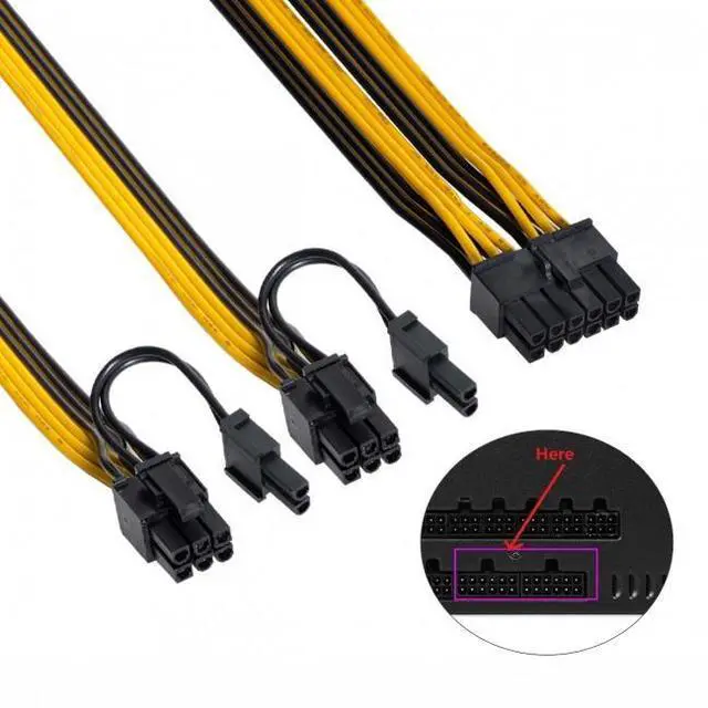 Alt view image 6 of 6 - 12Pin to ATX Dual 8Pin 6Pin Splitter GPU Graphics Card Modular Power Supply Cable for 3080 3090 AX850 AX750 AX650