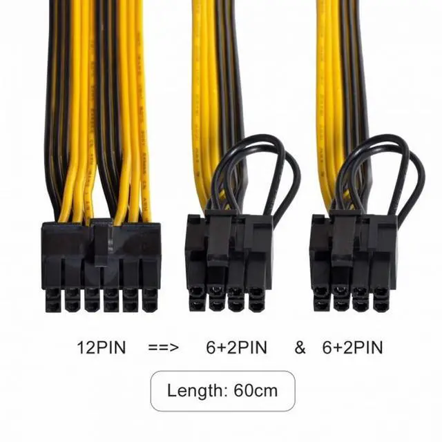 Alt view image 3 of 6 - 12Pin to ATX Dual 8Pin 6Pin Splitter GPU Graphics Card Modular Power Supply Cable for 3080 3090 AX850 AX750 AX650