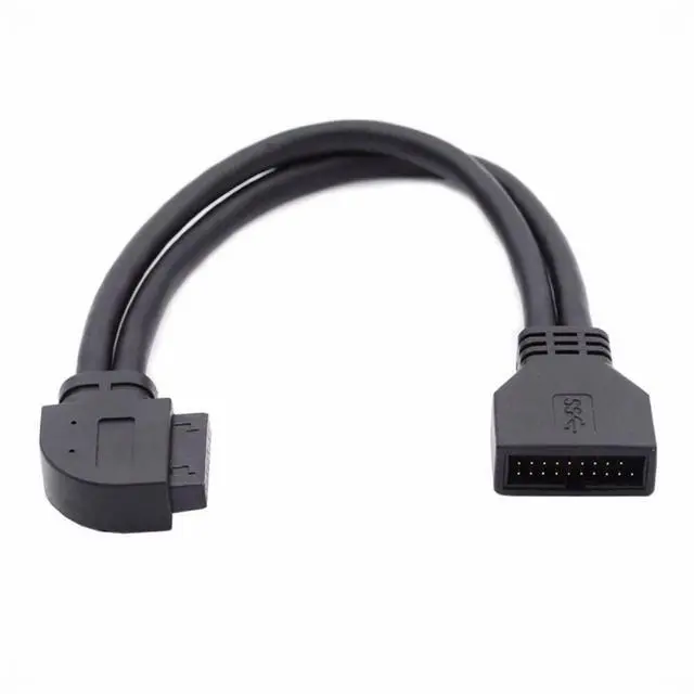 Main image of Left Angled USB 3.0 20Pin 19Pin Male to Female Extension 5Gbps Cable 90 Degree for Motherboard Mainboard