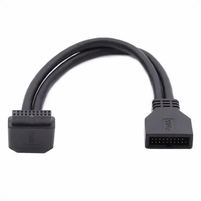 Main image of Up Angled USB 3.0 20Pin 19Pin Male to Female Extension 5Gbps Cable 90 Degree for Motherboard Mainboard