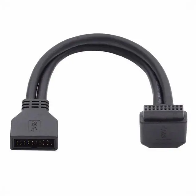 Main image of Down Angled USB 3.0 20Pin 19Pin Male to Female Extension 5Gbps Cable 90 Degree for Motherboard Mainboard