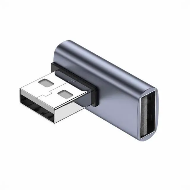 Main image of 10Gbps USB3.0 Male to Female Extension Power Data Video Adapter Low Profile 90 Degree Right Angled Type