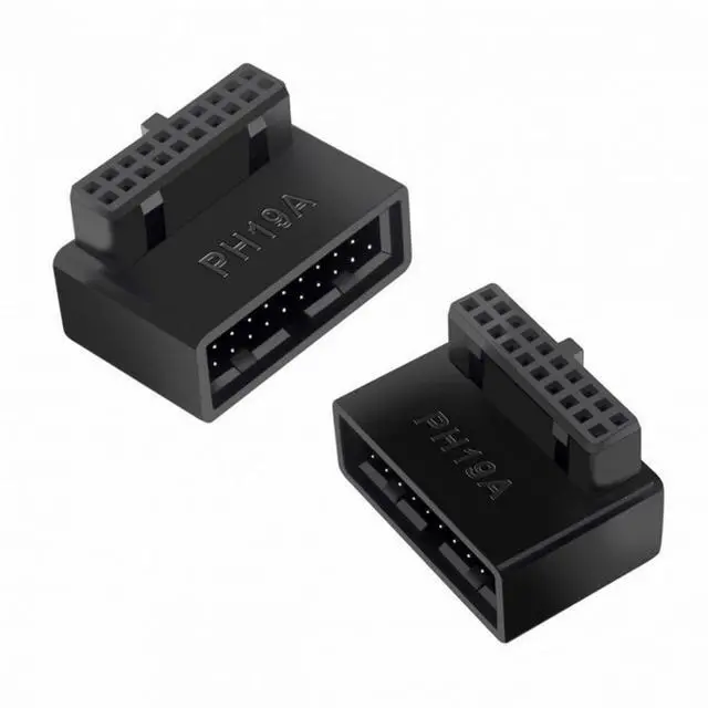 Main image of 1Set USB 3.0 20pin Male to Female Extension Adapter Up Down Angled 90 Degree Overmold