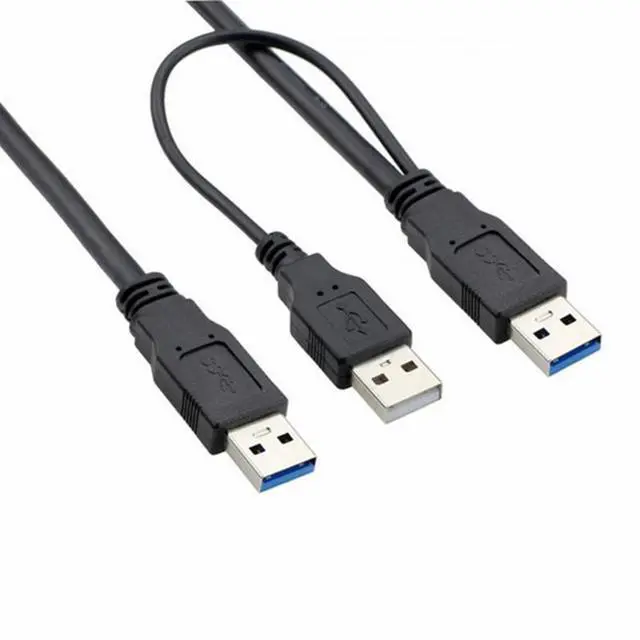 Main image of super speed USB 3.0 power Y cable two A Male to USB Male for external Hard Disk