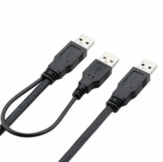 Alt view image 2 of 5 - super speed USB 3.0 power Y cable two A Male to USB Male for external Hard Disk
