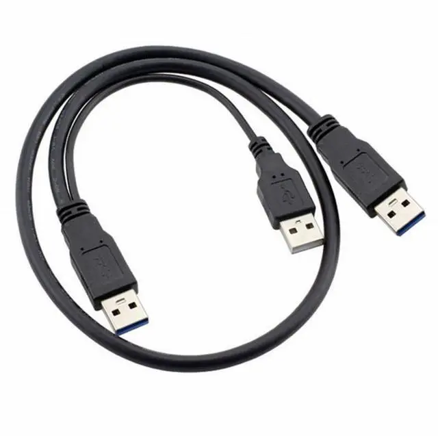 Alt view image 4 of 5 - super speed USB 3.0 power Y cable two A Male to USB Male for external Hard Disk