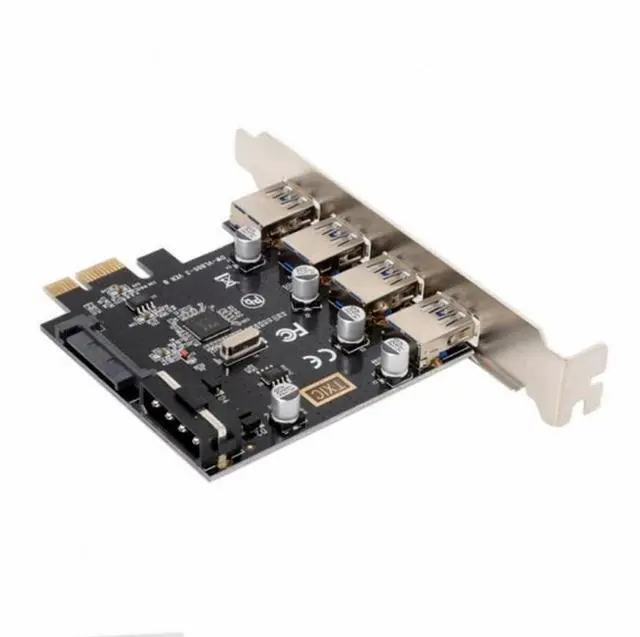 Alt view image 4 of 5 - 4 Ports PCI-E to USB 3.0 HUB PCI Express Expansion Card Adapter 5Gbps for Motherboard