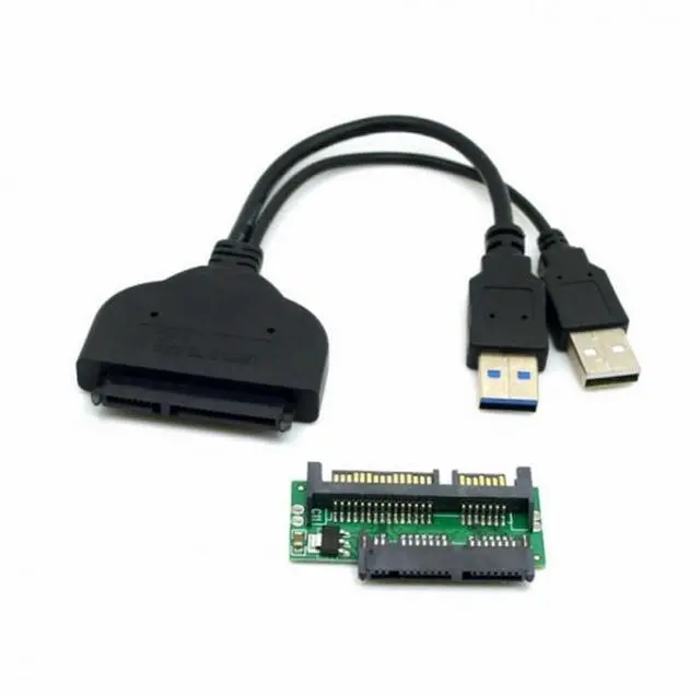 Main image of 1set USB 3.0 to SATA 22Pin SATA to Micro SATA Adapter for 1.8" 2.5" Hard Disk Driver With Extral USB Power Cable