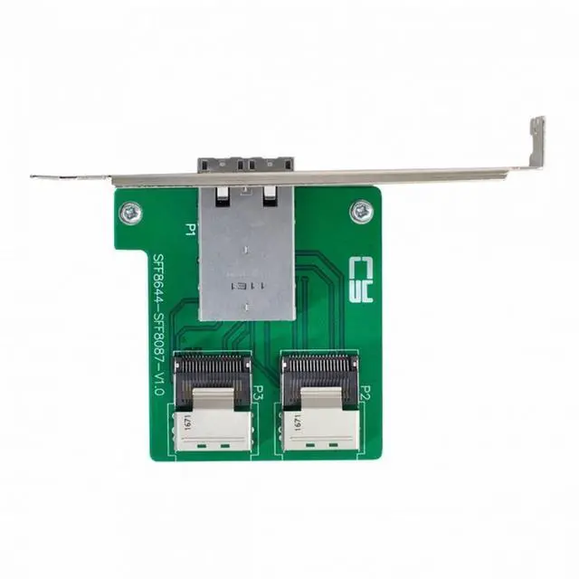 Main image of Dual Ports Mini SAS HD SFF-8644 To Internal Mini SAS SFF-8087 PCBA Female Adapter With Low Profile Bracket