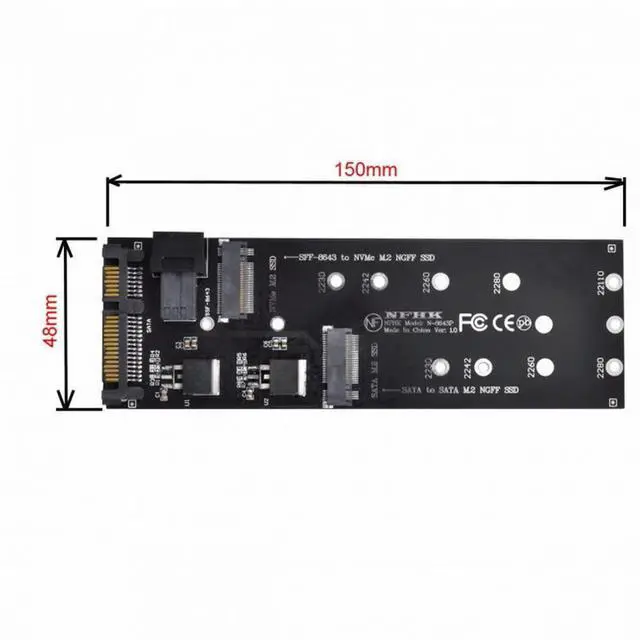 Alt view image 4 of 5 - SFF-8643 to U2 Kit NGFF M-Key to HD Mini SAS NVME PCIe SSD SATA Adapter for Motherboard