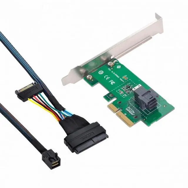 Alt view image 4 of 5 - PCI-E 3.0 4.0 to SFF-8643 Card Adapter and U.2 U2 SFF-8639 NVME PCIe SSD Cable for Mainboard SSD
