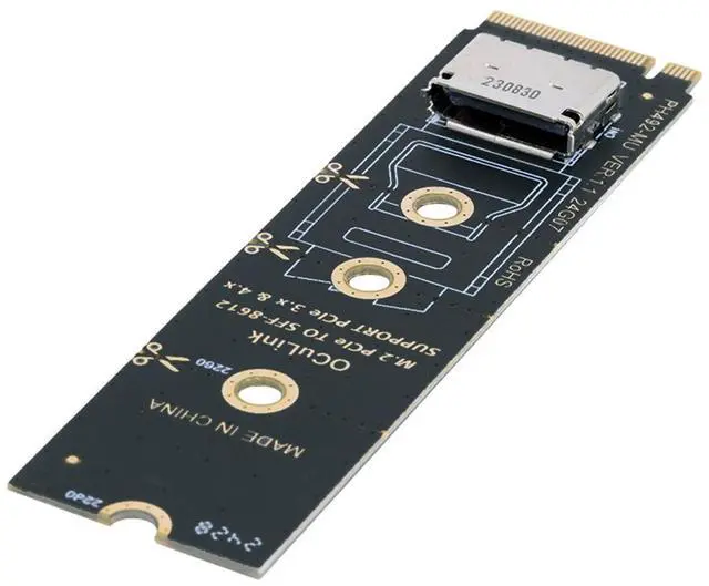 Main image of 2280 PCI-E4.0 M.2 M-key to Oculink SFF-8612 SFF-8611 Vertical Host Adapter for NVME U.2 SSD eGPU