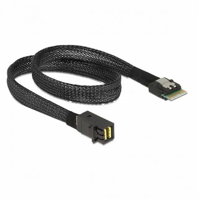 Alt view image 4 of 5 - Slim Line SAS 4.0 SFF-8654 4i 38pin Host to HD Mini SAS 4i SFF-8643 36pin Target Cable 50cm