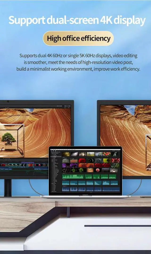 Alt view image 5 of 7 - 20V 5A 5K Video Output USB4 Gen3 Type C Cable for Thunderbolt 3 Cable 40Gbps 100W for Thunderbolt 4 Cable