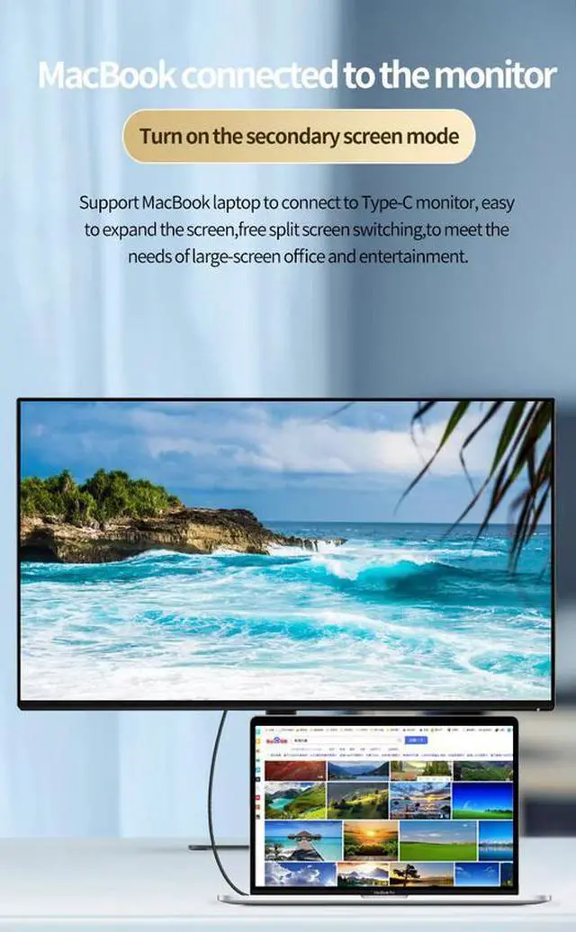 Alt view image 7 of 7 - 20V 5A 5K Video Output USB4 Gen3 Type C Cable for Thunderbolt 3 Cable 40Gbps 100W for Thunderbolt 4 Cable