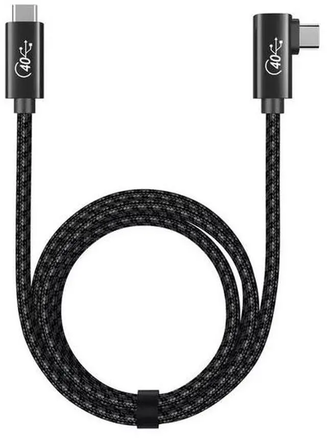 Alt view image 2 of 5 - EMark Smart 40Gbps USB Data Cable Thunderbolt L Size Coaxial for Computer Printer Super Fast Charging Braid Type-C USB Cable 2m