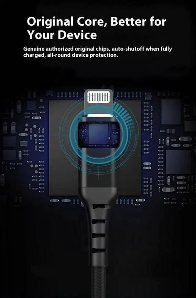 Alt view image 5 of 6 - MFI Certified for 8Pin Data Cable for iPhone 14 Pro and iPad Nylon Jacket Fast Charging at 3A for Mobile Phone and Flash Devices