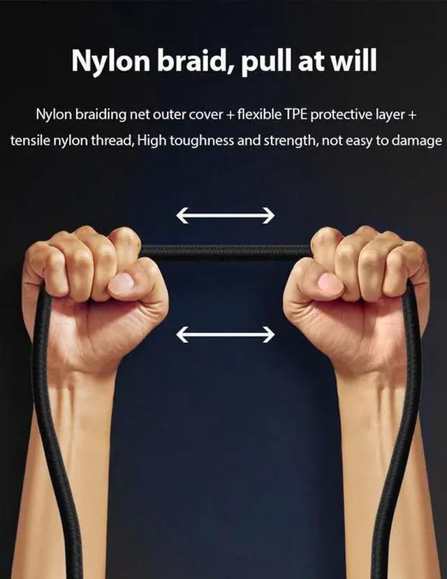 Alt view image 6 of 6 - MFi Certified Nylon Braided Fast Charging USB to L Charger Cable Cord for Apple IPhone13 12 11 X Xs Pro, Pro Max, Plus, IPad,