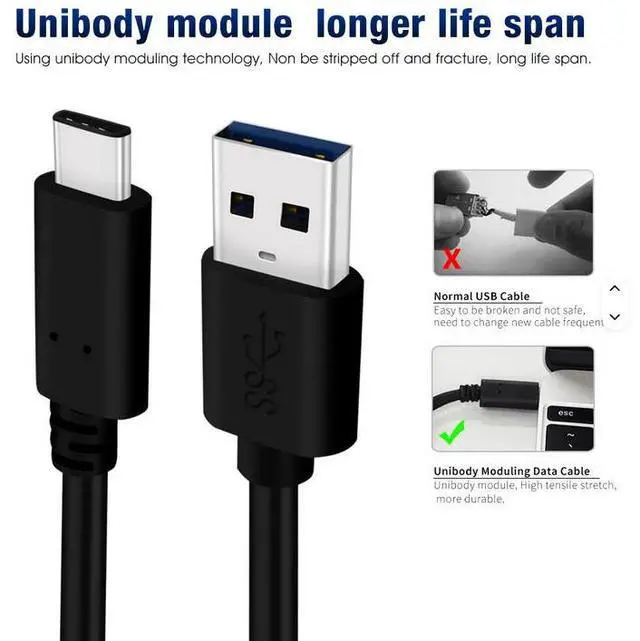 Alt view image 3 of 7 - TPE/PVC USB Phone Data Cable 0.3m/0.5m/1m/2m /3m USB Charger Cable Fast Charging Data Cable with C Port Black 0.2m