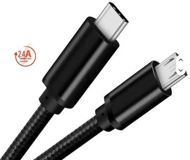 Alt view image 4 of 6 - Type-C to Micro 2.4A Fast Charging OTG Adapter with PVC Jacket for Mobile Phones Computers Live Sound Card Headset Connection