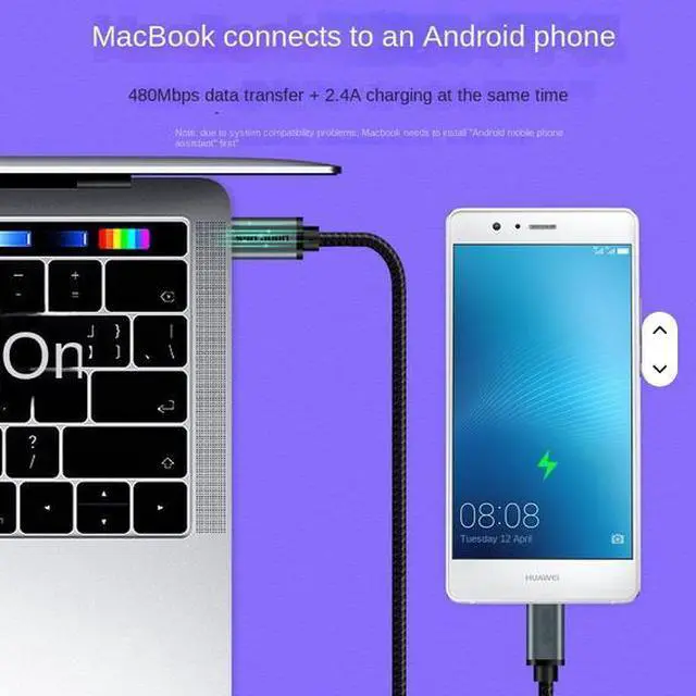 Alt view image 5 of 6 - Type-C Micro OTG Data Line for Android Mobile Phones Live Sound Card Computer Camera Connection PVC Braid Micro-B Included