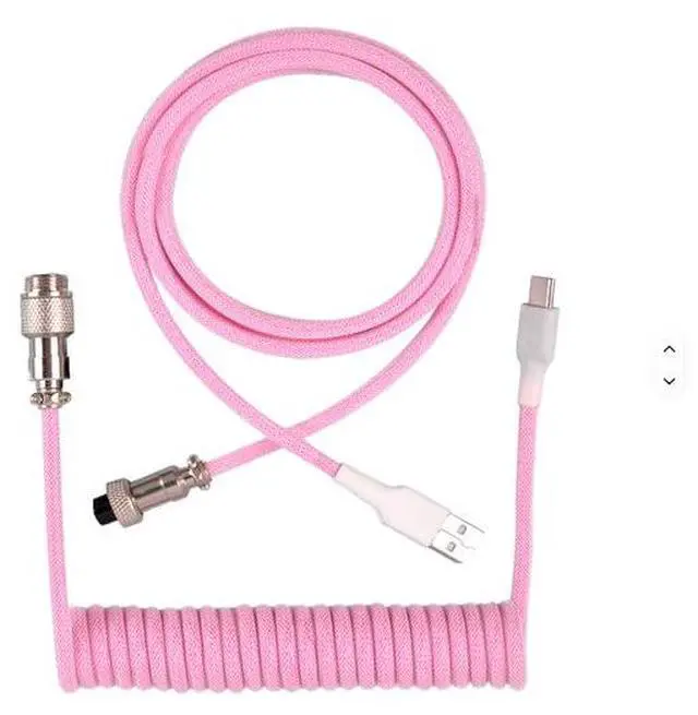 Main image of USB Type-C Aviation Plug 3M Data Cable Game Mechanical Keyboard Cable Aviation Plug Spring Line Link Line Keyboard Coiled Cable