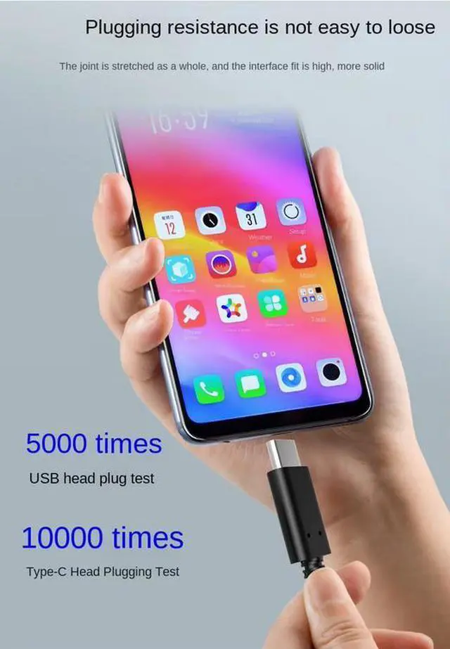 Alt view image 5 of 7 - Dual-Head 60W Fast Charging Type-C Data Line for Mobile Phones Computers 10Gbps High-Speed Transmission PVC Braid for Hard Disks