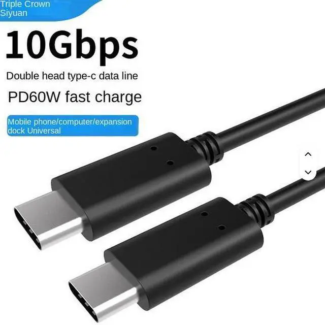 Alt view image 7 of 7 - Dual-Head 60W Fast Charging Type-C Data Line for Mobile Phones Computers 10Gbps High-Speed Transmission PVC Braid for Hard Disks