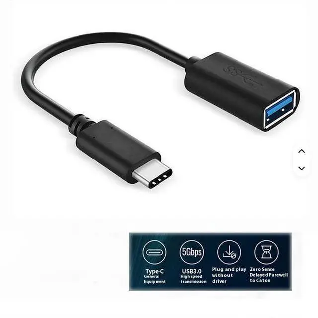 Alt view image 2 of 7 - Type c Revolution USB3.0 Female Adapter 5Gbps High-Speed OTG Data Line for Mobile Phone Computer Car 5A Fast Charging Braid