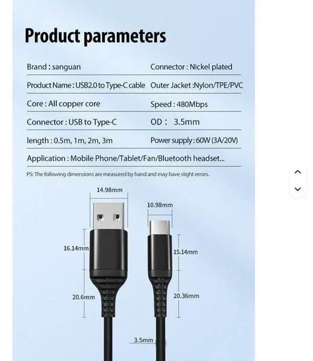 Alt view image 2 of 7 - Pure Copper Super Fast 5A 66W Nylon Braided Data Cable USB C Type-C iPhone 15 for Huawei Android Compatible Mobile Charging 1m