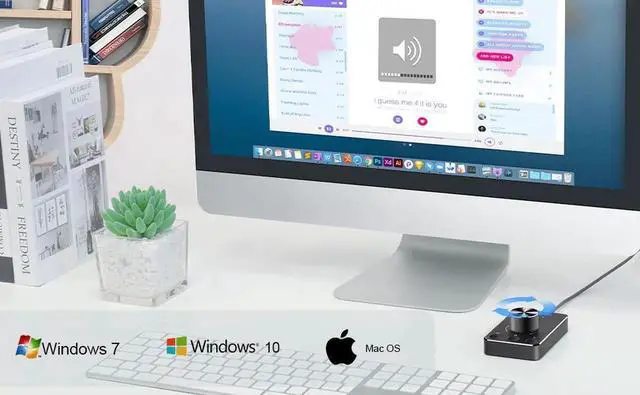 Alt view image 6 of 7 - Multimedia Controller Knob with Mic-Mute Function and Safe Volume Range Setting, USB C Port Audio Adjuster Volume Controller Compatible with Win 7/8/10/11 and Mac OS.