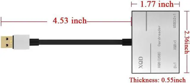 Alt view image 5 of 7 - XQD Card Reader, USB3.0 XQD/SD Card Reader Dual Slot Memory Card Reader 5Gpbs Super Speed Compatible with Sony G/M Series, Lexar 2933x/1400x USB Mark XQD Card, SD/SDHC Card for Windows/Mac