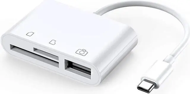 Alt view image 2 of 7 - USB C to CF Card Reader, SD Card Reader, Camera Memory Card Reader, Type C Micro SD Card Adapter for New iPad Pro 11"/12.9" 2018, MacBook Pro, ChromeBook, XPS and More