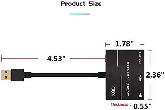 Alt view image 3 of 7 - XQD Card Reader, Usb3.0 XQD/SD Card Reader Dual Slot Memory Card Reader with Usb3.0 port Compatible with Sony G/M Series Lexar 2933x/1400x USB Mark XQD Card, Support Windows/Mac OS System