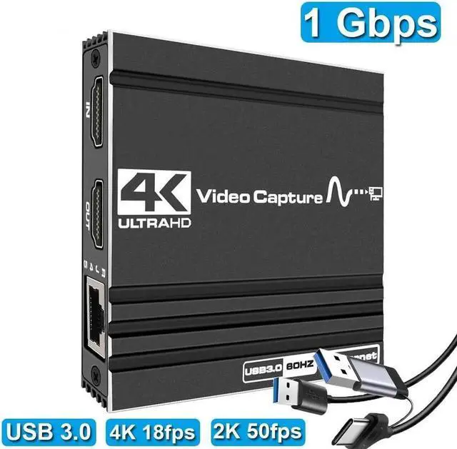Main image of USB 3.0& USB-C Video Capture Card support Mic HD 4K60 Video 1080P 60fps Board Game Record For Live Streaming Video Recording Nintendo Switch/PS5/OBS/PC/Camera