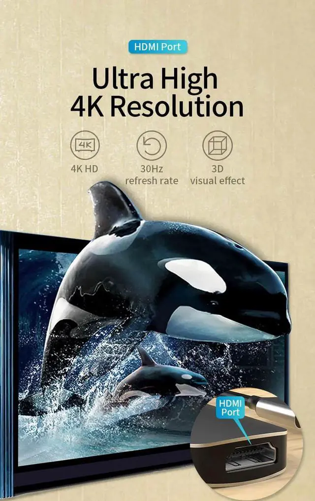 Alt view image 7 of 7 - USB C Hub, USB C Dongle for MacBook Pro/Air&USB-C Laptop, 4 in 1 USB C to HDMI Multiport Adapter Compatible for USB C Laptops Nintendo and More Type C Devices (4K HDMI USB3.0/2.0 60W PD)