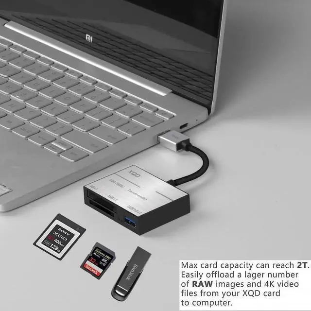 Alt view image 2 of 7 - SB 3.0 XQD Card Reader with Usb3.0 port, SD Card Reader, Support Sony G/M Series USB Mark XQD Card, Lexar 2933x/1400x USB Mark XQD Card,SD Card, Compatible with Windows/Mac OS System, Plug and Play
