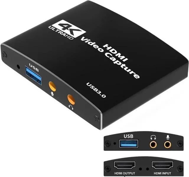 Main image of USB3.0/Type-C HDMI Video Capture Card, 1080P 60FPS HD Game Capture Device Support 4K@60Hz HDMI Passthrough Work with Xbox PS4/5 Switch DSLR for OBS Twitch Live Streaming and Recording