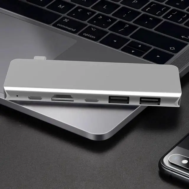 Alt view image 7 of 7 - USB C Hub, 5 in 1 Type-C Hub with 4K HDMI, Power Delivery, 2 USB 3.0 Ports, USB C Thunderbolt 3 Compatible for 2016 / 2017 / 2018 MacBook Pro, 2018 MacBook Air, ChromeBook, XPS and More