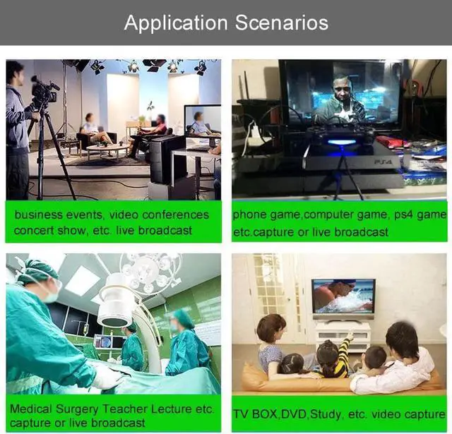 Alt view image 6 of 7 - 4K 60hz Loop HDMI Capture Card Placa de Video Recording Plate Live Streaming USB 2.0 3.0 1080p 60FPS Grabber with Micr & HDMI Loop-Out, for PS4 Game DVD Camera (OZC3)