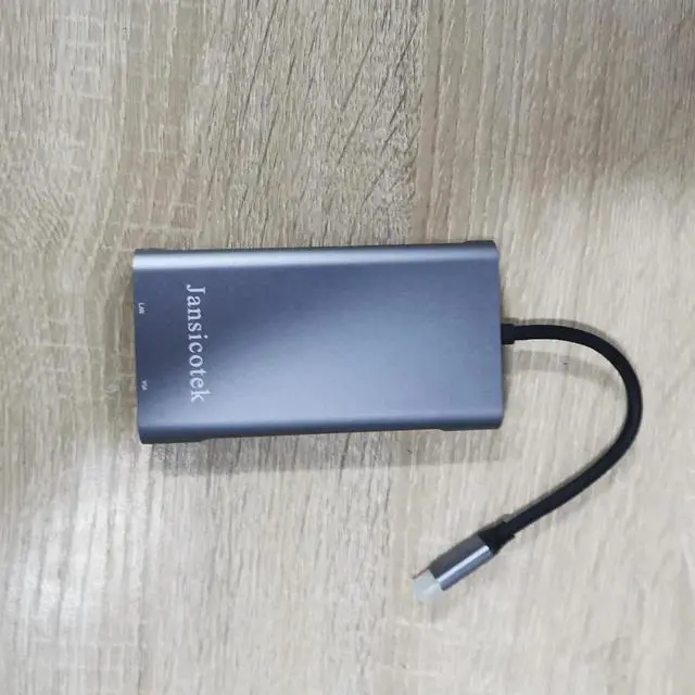 Main image of 10-in-1 USB-C Hub Laptop Docking Station, Adapter 4K HDMI and PD(100W), VGA, RJ45 Ethernet, 3 High-Speed 3.0 USB Ports, SD/TF Card Reader 3.5mm Audio for MacBook Pro, iPad Pro