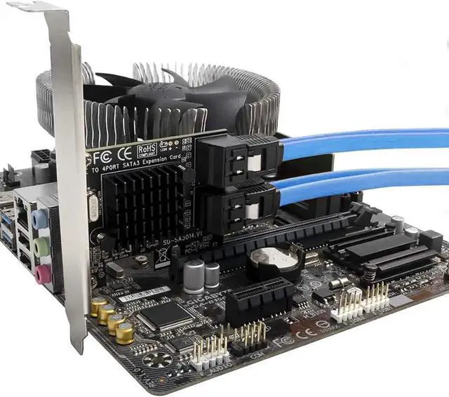 Alt view image 5 of 7 - 4-Port PCIe SATA 3.0 Card, Support OS Booting, Including SATA Cables and Low Profile Bracket, Compatible with Windows, Linux, Mac OS, NAS