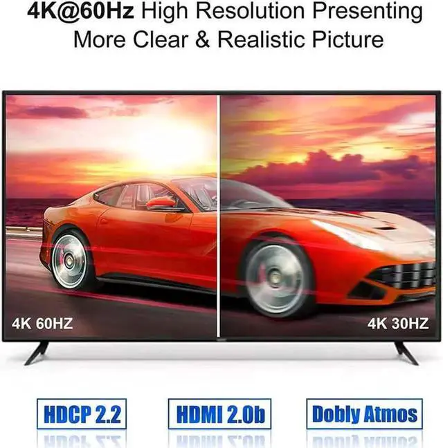 Alt view image 6 of 7 - 4K 18Gbps UHD HDMI Switch with HDMI Cable, 2 in 1 Out/1 in 2 Out Bi-Directional High Speed 18Gbps HDMI Switcher Support 4K@60Hz 1080p@120Hz for HDTV/Monitors/Laptops/PS5/Xbox and etc.