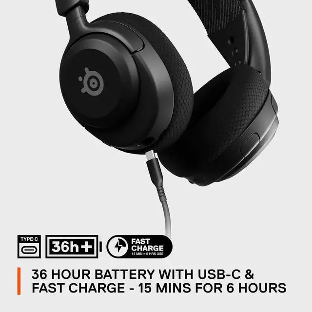 Alt view image 5 of 7 - SteelSeries New Arctis Nova 4 Wireless Multi-Platform Gaming Headset 360° Spatial Audio 2.4GHz High-Speed Wireless 36 Hr Battery USB-C ClearCast Gen 2 Mic PC, Playstation, Switch, Meta