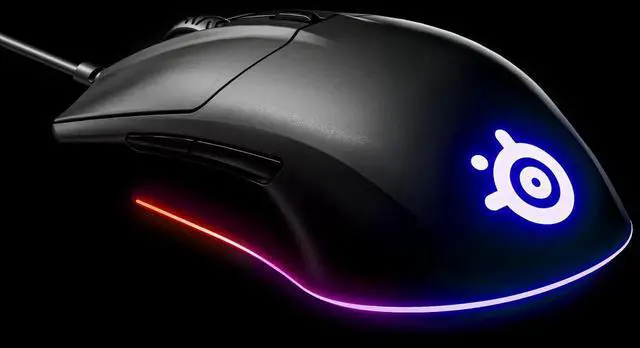 Alt view image 3 of 6 - SteelSeries Rival 3 Gaming Mouse - 8,500 CPI TrueMove Core Optical Sensor - 6 Programmable Buttons - Split Trigger Buttons - Brilliant Prism RGB Lighting, Ergonomic, Black