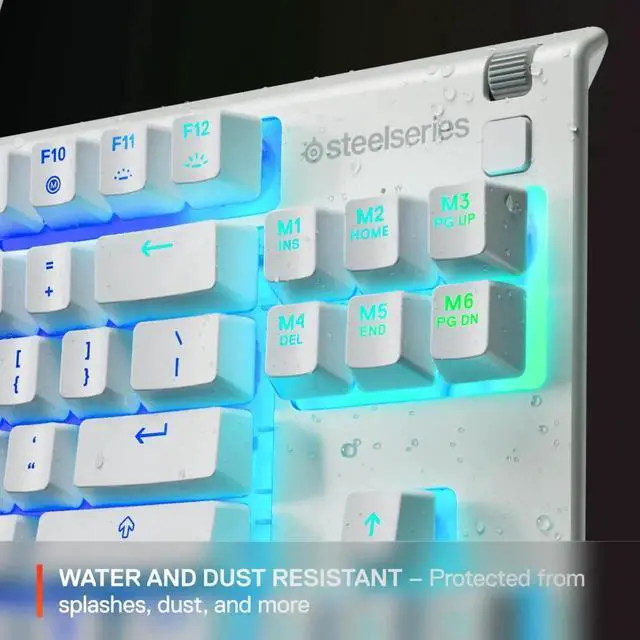 Alt view image 5 of 7 - SteelSeries Apex 3 TKL Wired Membrane Whisper Quiet Switch Gaming Keyboard 8 zone RGB Backlighting White